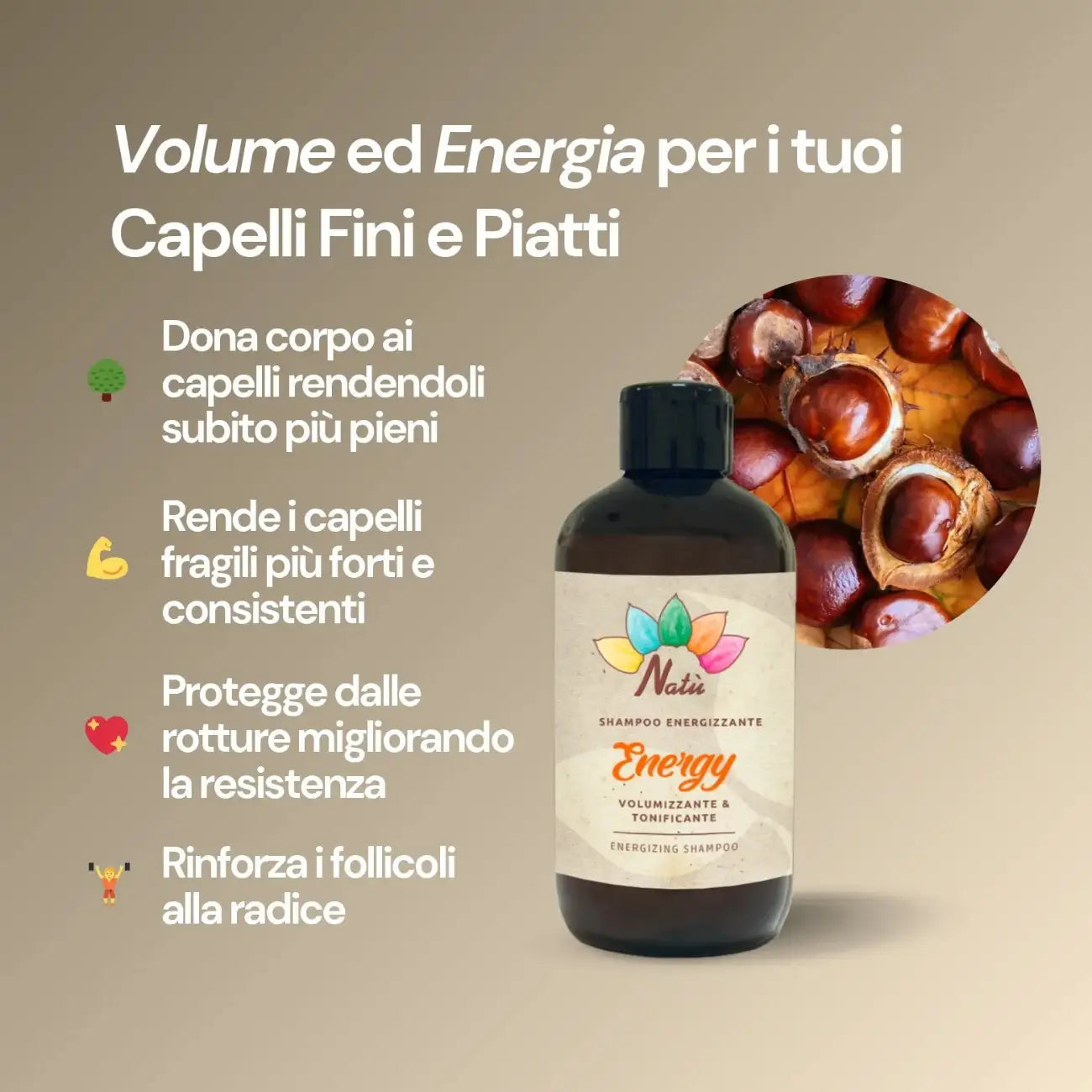 ENERGY - Shampoo Volume Capelli Deboli Piatti