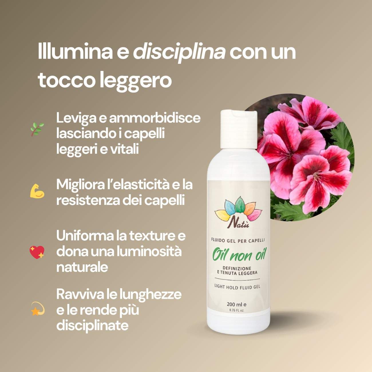 OIL NON OIL - Gel Fluido Anticrespo Leggero Capelli Lisci