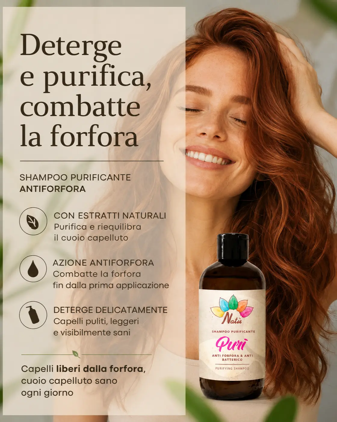 PURÌ - Shampoo Purificante Antiforfora Antibatterico - immagine 3