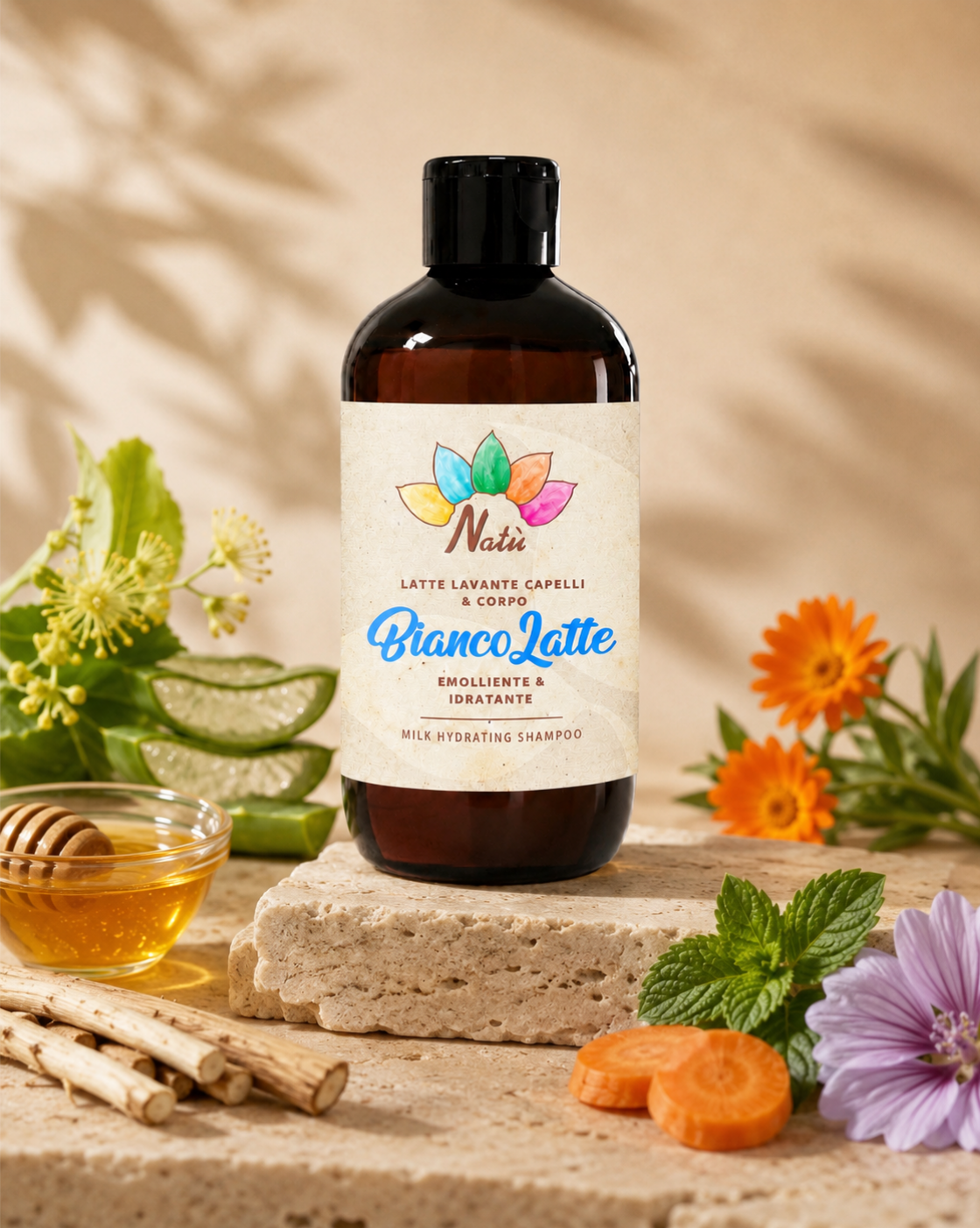BIANCO LATTE – Shampoo Doccia Aloe Vera Capelli Corpo