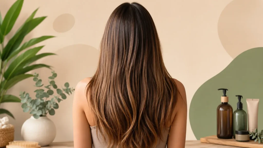 donna con capelli lunghi dopo trattamento capelli che non crescono