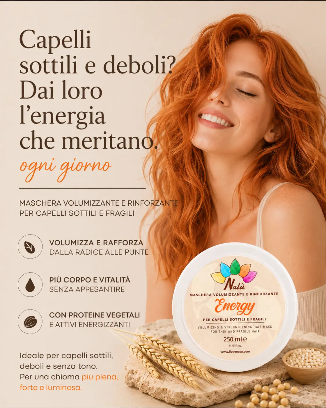 ENERGY - Maschera Volumizzante Capelli Fini e Piatti - immagine 2