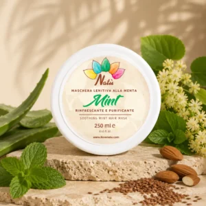Maschera Mint alla menta fresca per capelli, trattamento idratante e rinfrescante che aiuta a nutrire la chioma e a donare benessere al cuoio capelluto
