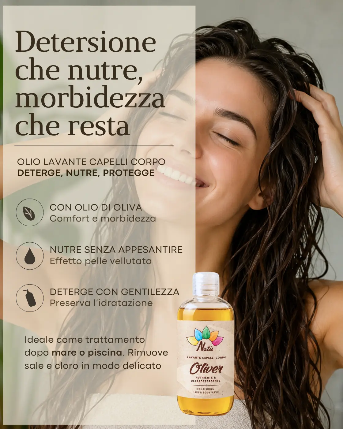 OLIVER - Olio Lavante Capelli Corpo Olio d'Oliva Nutriente - immagine 2