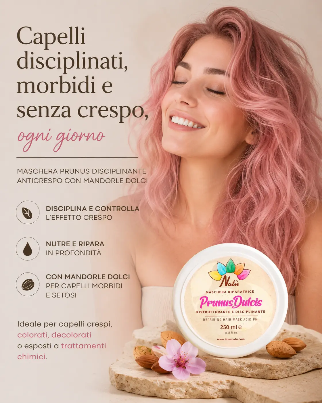 PRUNUS - Maschera Anticrespo Capelli Decolorati Trattati - immagine 2