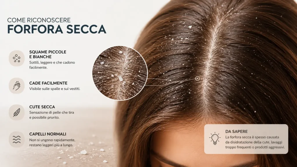 come riconoscere forfora secca, shampoo antiforfora naturale natu