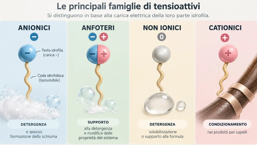 I diversi tensioattivi nello shampoo e come riconoscerli