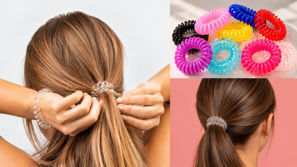 elastici a spirale come elastici per capelli che non spezzano