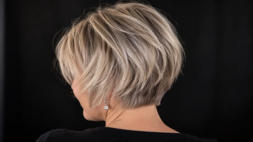 Taglio per capelli fini e diradati, con acconciatura studiata per valorizzare il volume, dare maggiore corposità alla chioma e rendere i capelli sottili visivamente più folti.