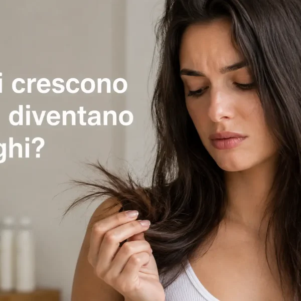 Capelli lunghi che non crescono, capelli che crescono ma non diventano più lunghi, punte secche e fragili, capelli spezzati e danneggiati, crescita dei capelli, rottura dei capelli, cura delle lunghezze, prevenzione delle doppie punte, hair care routine, trattamento capelli lunghi, protezione delle punte, salute e benessere dei capelli, cosmetica capelli, prodotti haircare.