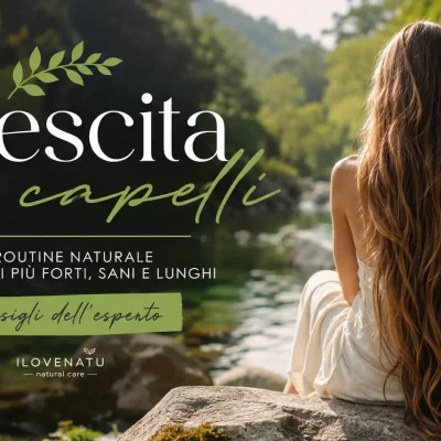 Donna con capelli lunghissimi immersa nella natura, crescita dei capelli, benessere e cura naturale della chioma la guida completa e i migliori prodotti per far crescere i capelli