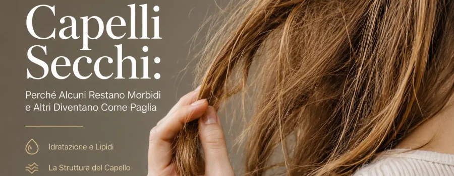Routine completa con prodotti professionali per capelli secchi, studiata per detergere delicatamente, nutrire in profondità, idratare la fibra capillare e proteggere i capelli da secchezza e crespo