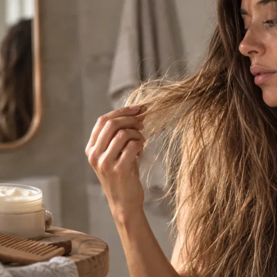Trattamento nutriente per capelli secchi e sfibrati, maschera nutriente per capelli, trattamento idratante e ristrutturante per capelli secchi, capelli crespi, fragili e danneggiati, cura capelli secchi con ingredienti botanici.